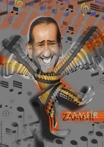 Cartoon: Gheorghe Zamfir (medium) by yukselcengiz tagged gheorghe,zamfir