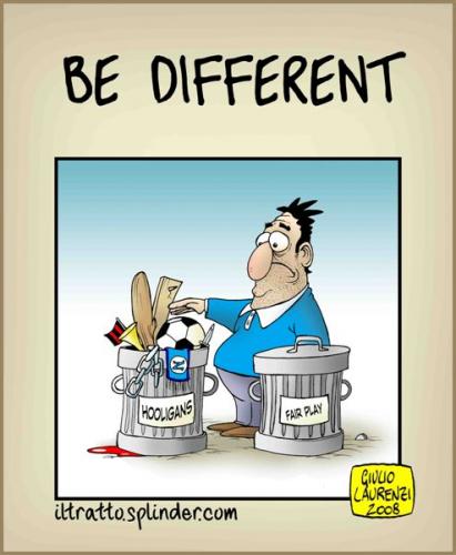 Cartoon: Be Different (medium) by Giulio Laurenzi tagged sports
