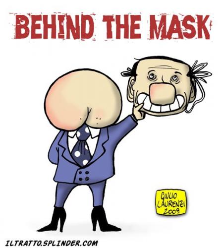Cartoon: Behind the Mask (medium) by Giulio Laurenzi tagged berlusconi
