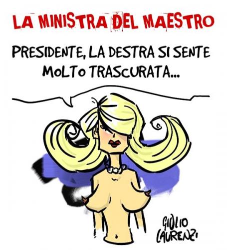Cartoon: La Ministra del Maestro (medium) by Giulio Laurenzi tagged politics