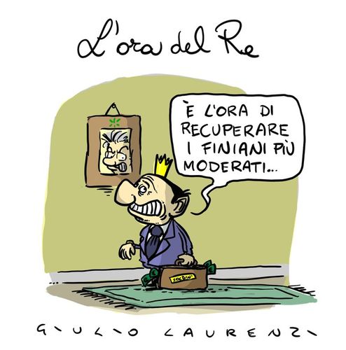 Cartoon: Lora Dell Re (medium) by Giulio Laurenzi tagged re,berlusconi,italia