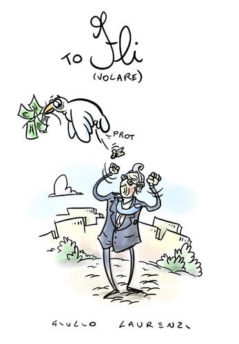Cartoon: Volare (medium) by Giulio Laurenzi tagged volare