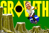 Cartoon: Growth - Bolsonaro (small) by Bart van Leeuwen tagged bolsonaro,amazone,economic,growth,brazil,deforestation