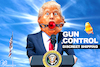 Cartoon: Gun Control (small) by Bart van Leeuwen tagged hate,shootings,el,paso,texas,dayton,ohio,guns,control,racism,immigrants