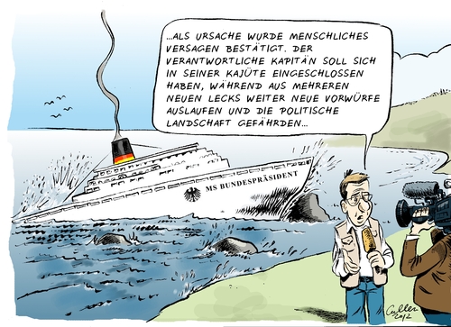 Cartoon: Am Kap der Hoffnungslosigkeit (medium) by Paolo Calleri tagged kreditaffäre,medienaffäre,aussitzen,glaubwürdigkeit,präsidentenamt,amt,christian,wulff,bundespräsident,bundespräsident,wulff,christian,präsidentenamt,glaubwürdigkeit,medienaffäre,kreditaffäre