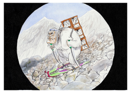 Cartoon: Besorgungen am Himalaya (medium) by Paolo Calleri tagged himalaya,wasser,gletscher,schmelze,yeti,schneemensch,klima,klimawandel,natur,karikatur,cartoon,paolo,calleri,himalaya,wasser,gletscher,schmelze,yeti,schneemensch,klima,klimawandel,natur,karikatur,cartoon,paolo,calleri