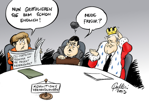 Cartoon: CSU-Parteitag (medium) by Paolo Calleri tagged münchen,bayern,csu,parteitag,parteivorsitzender,horst,seehofer,bundestagswahl,2013,große,koalition,koalitionsverhandlungen,cdu,spd,bundeskanzlerin,angela,merkel,sigmar,gabriel,karikatur,paolo,calleri,münchen,bayern,csu,parteitag,parteivorsitzender,horst,seehofer,bundestagswahl,2013,große,koalition,koalitionsverhandlungen,cdu,spd,bundeskanzlerin,angela,merkel,sigmar,gabriel,karikatur,paolo,calleri