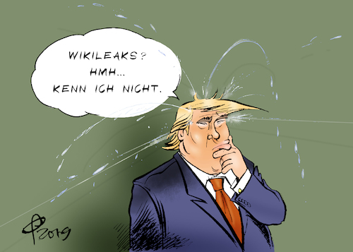 Cartoon: Donald leaks (medium) by Paolo Calleri tagged usa,gb,uk,london,botschaft,equador,julian,assange,wikileaks,whistleblower,festnahme,wahlkampf,trump,emails,clinton,twitter,erwaehnungen,karikatur,cartoon,paolo,calleri,usa,gb,uk,london,botschaft,equador,julian,assange,wikileaks,whistleblower,festnahme,wahlkampf,trump,emails,clinton,twitter,erwaehnungen,karikatur,cartoon,paolo,calleri