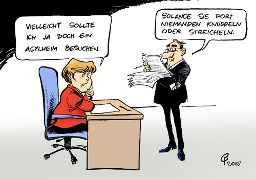 Cartoon: hashtag_merkelstreichelt (medium) by Paolo Calleri tagged eu,deutschland,heidenau,sachsen,randale,angriffe,fluechtlingsheime,asylheime,rechtsextreme,auslaenderfeindlichkeit,nationalismus,fluechtlinge,hunger,not,krieg,elend,bundeskanzlerin,angela,merkel,hashtag,fluechtlingsmaedchen,buergerdialog,streicheln,trost,schuelerin,opposition,kritik,karikatur,cartoon,paolo,calleri,eu,deutschland,heidenau,sachsen,randale,angriffe,fluechtlingsheime,asylheime,rechtsextreme,auslaenderfeindlichkeit,nationalismus,fluechtlinge,hunger,not,krieg,elend,bundeskanzlerin,angela,merkel,hashtag,fluechtlingsmaedchen,buergerdialog,streicheln,trost,schuelerin,opposition,kritik,karikatur,cartoon,paolo,calleri