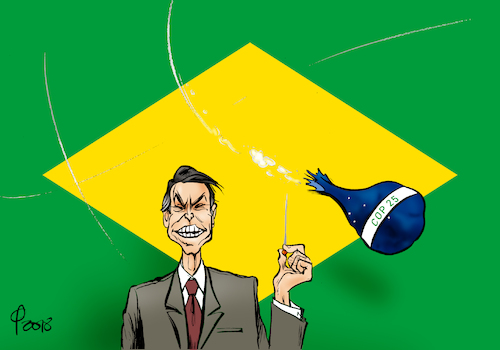 Cartoon: Klimagipfel 2019 (medium) by Paolo Calleri tagged brasilien,cop,25,kliamagipfel,kandidatur,absage,präsident,bolsonaro,umwelt,klima,klimaziele,konferenz,klimakonferenz,karikatur,cartoon,paolo,calleri,brasilien,cop,25,kliamagipfel,kandidatur,absage,präsident,bolsonaro,umwelt,klima,klimaziele,konferenz,klimakonferenz,karikatur,cartoon,paolo,calleri