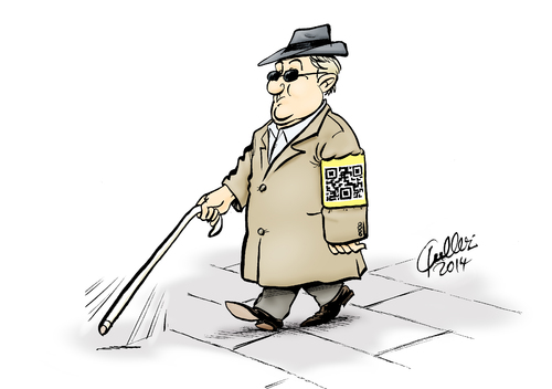 Cartoon: QR-Code (medium) by Paolo Calleri tagged blindheit,blind,qr,code,information,daten,gesundheit,behinderung,blinder,computer,karikatur,cartoon,paolo,calleri,blindheit,blind,qr,code,information,daten,gesundheit,behinderung,blinder,computer,karikatur,cartoon,paolo,calleri