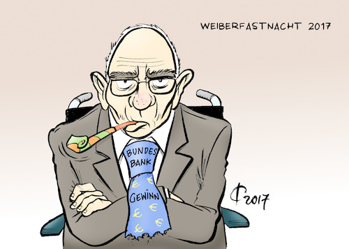 Cartoon: Weiberfastnacht (medium) by Paolo Calleri tagged deutschland,finanzen,bundesbank,bank,gewinn,bundesfinanzminister,wolfgang,schaeuble,haushalt,milliardenloch,milliarden,erwartung,karikatur,cartoon,paolo,calleri,deutschland,finanzen,bundesbank,bank,gewinn,bundesfinanzminister,wolfgang,schaeuble,haushalt,milliardenloch,milliarden,erwartung,karikatur,cartoon,paolo,calleri