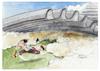 Cartoon: Asbestwelle (small) by Paolo Calleri tagged wohnen,bauen,baustoff,asbest,daemmung,material,gesundheit,krebserregend,krebs,sanierung,karikatur,cartoon,paolo,calleri