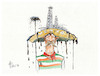 Cartoon: Ölteppich im Golf von Mexiko (small) by Paolo Calleri tagged mexiko,bohrinsel,erdoel,energie,oelteppich,straende,natur,umwelt,umweltverschmutzung,wirtschaft,finanzen,gesundheit,politik,karikatur,cartoon,paolo,calleri