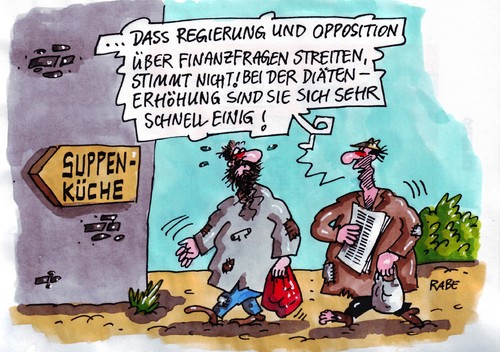 Cartoon: Abgekochtes (medium) by RABE tagged suppenküche,diät,diäten,diätenbeschluß,diätenabstimmung,abgeordnete,volksvertreter,bundesregierung,merkel,kanzlerin,finanzminister,schäuble,opposition,koalition,schwarzgelb,fdp,spd,grüne,linke,eu,euro,krise,hartziv,sozialhilfe,sozialhilfeempfänger,arbeitslosigkeit,arbeitslosengeld,bettler,obdachlose,bedürftige,sozialstaat,essen,suppe,nahrung,koch,kochen,abkochen,suppenküche,diät,diäten,diätenbeschluß,diätenabstimmung,abgeordnete,bundesregierung