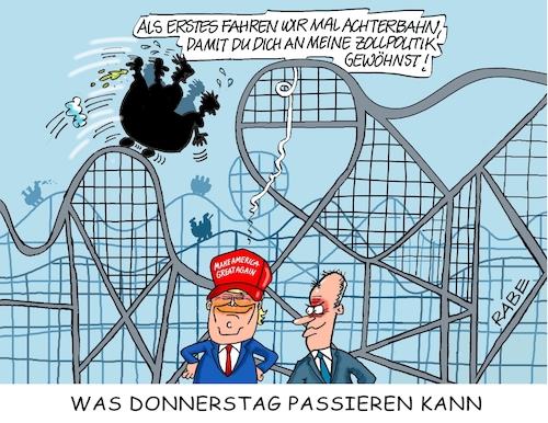 Cartoon: Abschüssiges (medium) by RABE tagged trrump,donald,präsident,usa,zoll,strafzoll,cartoon,karikatur,rabe,ralf,böhme,pressezeichnung,farbcartoon,tagescartoon,vatikan,büro,papst,franziskus,tod,sekretär,konklave,selbsternennung,kirche,bischof,besuch,fritze,friedrich,merz,washington,staatsbesuch,union,achtebahn,zölle,handelskrieg,stahl,aluminium,trrump,donald,präsident,usa,zoll,strafzoll,cartoon,karikatur,rabe,ralf,böhme,pressezeichnung,farbcartoon,tagescartoon,vatikan,büro,papst,franziskus,tod,sekretär,konklave,selbsternennung,kirche,bischof,besuch,fritze,friedrich,merz,washington,staatsbesuch,union,achtebahn,zölle,handelskrieg,stahl,aluminium