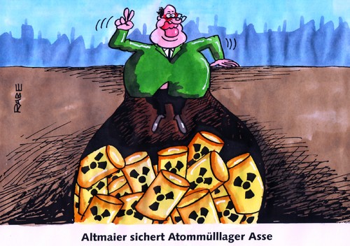 Cartoon: Altmaierstöpsel (medium) by RABE tagged altmaier,bundesumweltminister,cdu,kanzlerin,merkel,röttgen,asse,energiewende,atommüll,atommülllager,atomlobby,atomausstieg,stollen,bergwerk,endlager,umweltbelastung,sicherheit,strahlung,atomgegner,strahlenbelastung,fässer,atommüllfässer,altmaier,bundesumweltminister,merkel,röttgen,asse,energiewende,atommüll,atomlobby,atomausstieg,atomgegner