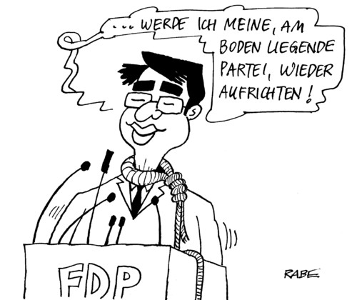 Cartoon: Am Boden (medium) by RABE tagged rösler,fdp,parteitag,parteispitze,dreikönigstreffen,stuttgart,brüderle,rösler,fdp,parteitag,parteispitze,dreikönigstreffen,stuttgart,brüderle