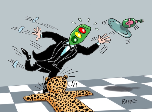 Cartoon: Ampelstolperei (medium) by RABE tagged kampfpanzer,leopard,abrams,marder,usa,deutschland,ukraine,ukrainekrieg,rabe,ralf,böhme,cartoon,karikatur,pressezeichnung,farbcartoon,tagescartoon,reiter,leopardenfell,pistorius,panzerlieferung,same,procedure,stolperei,kriegspartei,liefererlaubnis,koalitionsstreit,ampelregierung,ampel,tigerfell,kampfpanzer,leopard,abrams,marder,usa,deutschland,ukraine,ukrainekrieg,rabe,ralf,böhme,cartoon,karikatur,pressezeichnung,farbcartoon,tagescartoon,reiter,leopardenfell,pistorius,panzerlieferung,same,procedure,stolperei,kriegspartei,liefererlaubnis,koalitionsstreit,ampelregierung,ampel,tigerfell