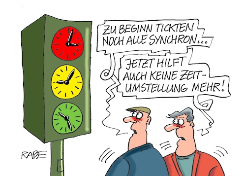 Cartoon: Ampeluhr II (medium) by RABE tagged zeit,zeitumstellung,uhren,uhrenumstellung,sommerzeit,winterzeit,ampelpolitik,ampel,ampelregierung,synchronisation,zeit,zeitumstellung,uhren,uhrenumstellung,sommerzeit,winterzeit,ampelpolitik,ampel,ampelregierung,synchronisation