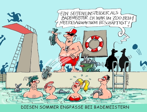 Cartoon: Bademeister gesucht (medium) by RABE tagged dürre,hitze,hitzewelle,klima,klimawandel,rabe,ralf,böhme,caroon,karikatur,pressezeichnung,farbcartoon,tagescartoon,schwimmbad,freibad,becken,rettungsschwimmer,bademeister,wasser,rettungsring,stellengesuch,fachkraft,fachkräftemangel,dürre,hitze,hitzewelle,klima,klimawandel,rabe,ralf,böhme,caroon,karikatur,pressezeichnung,farbcartoon,tagescartoon,schwimmbad,freibad,becken,rettungsschwimmer,bademeister,wasser,rettungsring,stellengesuch,fachkraft,fachkräftemangel