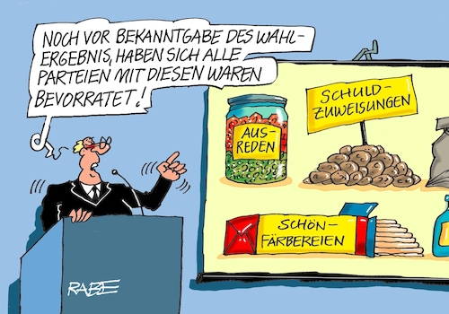 Cartoon: Bevorratung (medium) by RABE tagged ampel,ampelregierung,rot,grün,gelb,fdp,spd,grüne,rabe,ralf,böhme,cartoon,karikatur,pressezeichnung,farbcartoon,tagescartoon,inflation,einkommen,rente,rentenpaket,bruch,streit,neuwahlen,wahlergebnis,prognose,wahlausgang,ausreden,schuldzuweisung,lebensmittel,ampel,ampelregierung,rot,grün,gelb,fdp,spd,grüne,rabe,ralf,böhme,cartoon,karikatur,pressezeichnung,farbcartoon,tagescartoon,inflation,einkommen,rente,rentenpaket,bruch,streit,neuwahlen,wahlergebnis,prognose,wahlausgang,ausreden,schuldzuweisung,lebensmittel