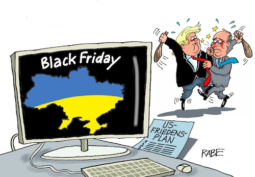 Cartoon: Black Friday (medium) by RABE tagged trump,kanada,gipfel,gipfeltreffen,staatschefs,rabe,ralf,böhme,cartoon,karikatur,pressezeichnung,farbcartoon,tagescartoon,gespenst,geist,angst,donald,usa,nato,natoaustritt,schild,frieden,friedensplan,ukraine,ukrainekrieg,russland,putin,gebiete,front,aufteilung,black,friday,trump,kanada,gipfel,gipfeltreffen,staatschefs,rabe,ralf,böhme,cartoon,karikatur,pressezeichnung,farbcartoon,tagescartoon,gespenst,geist,angst,donald,usa,nato,natoaustritt,schild,frieden,friedensplan,ukraine,ukrainekrieg,russland,putin,gebiete,front,aufteilung,black,friday
