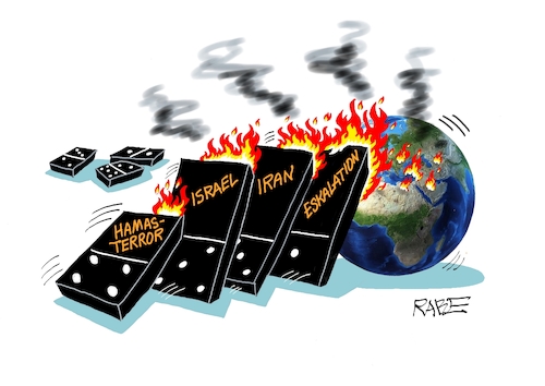 Cartoon: Brandgefahr (medium) by RABE tagged trump,kanada,gipfel,gipfeltreffen,staatschefs,rabe,ralf,böhme,cartoon,karikatur,pressezeichnung,farbcartoon,tagescartoon,gespenst,geist,angst,donald,usa,iran,israel,teheran,jerusalem,netanjahu,nahost,hamas,gaza,atomprogram,domino,dominosteine,erdball,feuerball,brandgefahr,flächenbrand,trump,kanada,gipfel,gipfeltreffen,staatschefs,rabe,ralf,böhme,cartoon,karikatur,pressezeichnung,farbcartoon,tagescartoon,gespenst,geist,angst,donald,usa,iran,israel,teheran,jerusalem,netanjahu,nahost,hamas,gaza,atomprogram,domino,dominosteine,erdball,feuerball,brandgefahr,flächenbrand