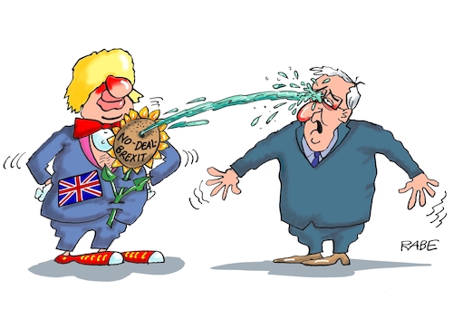 Cartoon: Brexit Deal III (medium) by RABE tagged brexit,no,deal,johnson,boris,downing,street,austritt,eu,brüssel,london,rabe,ralf,böhme,cartoon,karikatur,pressezeichnung,farbcartoon,tagescartoon,may,juncker,luxemburg,clown,sonnenblumme,wasserspritze,brexit,no,deal,johnson,boris,downing,street,austritt,eu,brüssel,london,rabe,ralf,böhme,cartoon,karikatur,pressezeichnung,farbcartoon,tagescartoon,may,juncker,luxemburg,clown,sonnenblumme,wasserspritze