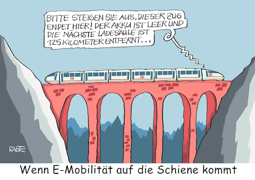 Cartoon: Brückenerlebnis (medium) by RABE tagged verkehrswende,deutsche,bahn,bahnsteig,reisende,lautsprecher,rabe,ralf,böhme,cartoon,karikatur,pressezeichnung,farbcartoon,tagescartoon,adler,oldtimerbahn,oldtimer,verspätung,brücke,strecke,mobilität,elektrozüge,akku,batterie,ladesäule,ladesäulennetz,schienenersatzverkehr,db,halt,verkehr,verkehrsminister,fdp,verkehrswende,deutsche,bahn,bahnsteig,reisende,lautsprecher,rabe,ralf,böhme,cartoon,karikatur,pressezeichnung,farbcartoon,tagescartoon,adler,oldtimerbahn,oldtimer,verspätung,brücke,strecke,mobilität,elektrozüge,akku,batterie,ladesäule,ladesäulennetz,schienenersatzverkehr,db,halt,verkehr,verkehrsminister,fdp