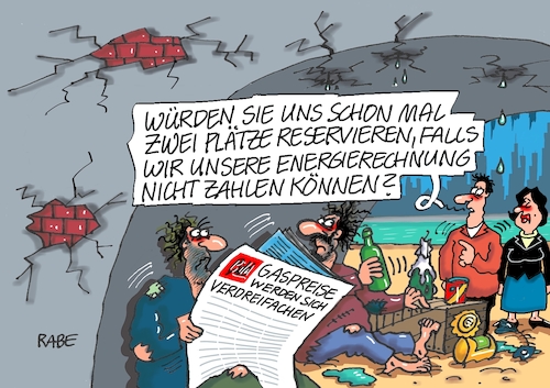 Cartoon: Brückentag (medium) by RABE tagged gas,gassparen,gasnotstand,gasgeben,sanktionen,gasspeicher,gasheizung,rabe,ralf,böhme,cartoon,karikatur,pressezeichnung,farbcartoon,tagescartoon,robert,habeck,putin,ukrainekrieg,brücke,brückentag,obdachloser,homless,reservierung,energiekosten,energierechnung,preissteigerung,verdreifachung,teuerung,inflation,gas,gassparen,gasnotstand,gasgeben,sanktionen,gasspeicher,gasheizung,rabe,ralf,böhme,cartoon,karikatur,pressezeichnung,farbcartoon,tagescartoon,robert,habeck,putin,ukrainekrieg,brücke,brückentag,obdachloser,homless,reservierung,energiekosten,energierechnung,preissteigerung,verdreifachung,teuerung,inflation