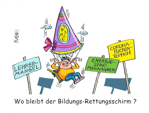 Cartoon: Bsturzgefährdet (medium) by RABE tagged corona,kliniken,intensivbetten,überbelegung,op,operationen,omikron,boosterimpfung,coronamaßnahmen,coronakurs,lockerungen,märz,freedomday,schutzmaßnahmen,energiesparmassnahmen,flickenteppich,fachkräftemangel,lehrermangel,zuckertüte,schultüte,schulbeginn,schulstart,bildungswesen,bildungssystem,schüler,abc,fallschirm,rettungsschirm,ferienende,sommerferien,corona,kliniken,intensivbetten,überbelegung,op,operationen,omikron,boosterimpfung,coronamaßnahmen,coronakurs,lockerungen,märz,freedomday,schutzmaßnahmen,energiesparmassnahmen,flickenteppich,fachkräftemangel,lehrermangel,zuckertüte,schultüte,schulbeginn,schulstart,bildungswesen,bildungssystem,schüler,abc,fallschirm,rettungsschirm,ferienende,sommerferien