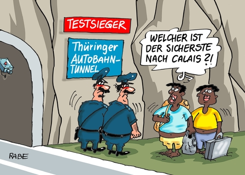 Cartoon: Calais (medium) by RABE tagged calais,eurotunnel,ausländer,flüchtlinge,insel,frankreich,flüchtlingslager,ausländerunterkunft,eu,tunnel,autobahntunnel,rabe,ralf,böhme,cartoon,tagescartoon,thüringen,sicherheit,adac,testsieger,calais,eurotunnel,ausländer,flüchtlinge,insel,frankreich,flüchtlingslager,ausländerunterkunft,eu,tunnel,autobahntunnel,rabe,ralf,böhme,cartoon,tagescartoon,thüringen,sicherheit,adac,testsieger