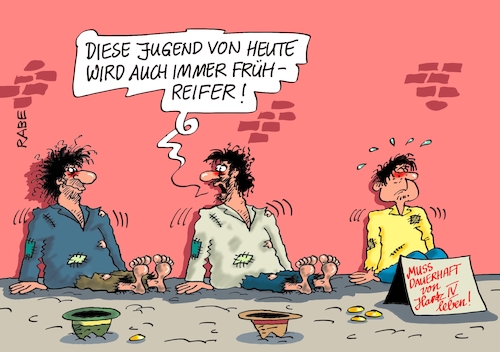 Cartoon: Dauerhaft Hartzer (medium) by RABE tagged hartz,vier,sozialhilfe,jugend,schüler,sozialministerin,arbeitsamt,unetrstützung,rabe,ralf,böhme,cartoon,karikatur,pressezeichnung,farbcartoon,tagescartoon,fußgängerzone,euros,bettler,obdachlose,kinderarmut,armut,arme,hartz,vier,sozialhilfe,jugend,schüler,sozialministerin,arbeitsamt,unetrstützung,rabe,ralf,böhme,cartoon,karikatur,pressezeichnung,farbcartoon,tagescartoon,fußgängerzone,euros,bettler,obdachlose,kinderarmut,armut,arme