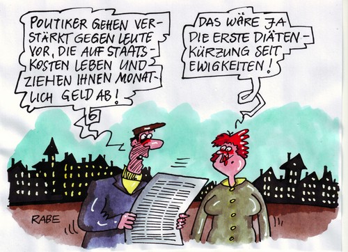 Cartoon: Diätenkürzung (medium) by RABE tagged diätenkürzung,diät,diäten,kürzung,politiker,kosten,finanzen