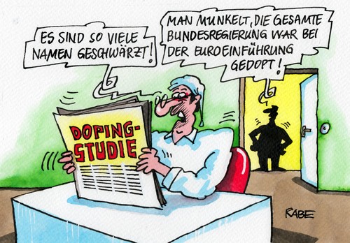 Cartoon: Dopingstudie (medium) by RABE tagged doping,dopingstudie,dopingbericht,brd,ddr,sport,sportler,anabolika,tabletten,spritzen,clenbuterol,pillen,aufputschmittel,high,rabe,ralf,böhme,cartoon,karikatur,pressezeichnung,farbcartoon,sportausschuss,bundestag,wettkämpfe,hintermänner,körperverletzung,bestrafung,kinder,jugendliche,olypiade,euro,euroeinführung,eurokrise,doping,dopingstudie,dopingbericht,brd,ddr,sport,sportler,anabolika,tabletten,spritzen,clenbuterol,pillen,aufputschmittel,high,rabe,ralf,böhme,cartoon,karikatur,pressezeichnung,farbcartoon,sportausschuss,bundestag,wettkämpfe,hintermänner,körperverletzung,bestrafung,kinder,jugendliche,olypiade,euro,euroeinführung,eurokrise