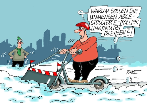 Cartoon: E Roller (medium) by RABE tagged merz,kanzler,koalition,union,spd,klingbeil,cartoon,karikatur,pressezeichnung,farbcartoon,tagescartoon,weihnachten,silvester,neujahr,jahresbeginn,start,rettung,rettungsring,michel,ertrinken,elektroroller,roller,innenstadt,winter,frost,schnee,schneechaos,räumdienst,schneepflug,schneeschieber,merz,kanzler,koalition,union,spd,klingbeil,cartoon,karikatur,pressezeichnung,farbcartoon,tagescartoon,weihnachten,silvester,neujahr,jahresbeginn,start,rettung,rettungsring,michel,ertrinken,elektroroller,roller,innenstadt,winter,frost,schnee,schneechaos,räumdienst,schneepflug,schneeschieber