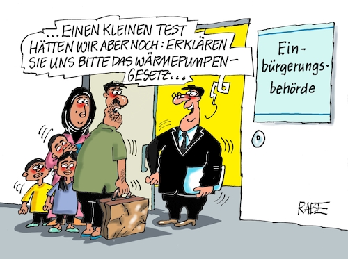 Cartoon: Einbürgerungsbürger (medium) by RABE tagged einbürgerung,einbürgerungsbehörde,einbürgerungserleichterung,einbürgerungstest,ausländer,migranten,rabe,ralf,böhme,cartoon,karikatur,pressezeichnung,farbcartoon,tagescartoon,wärmepumpe,wärmepumpengestz,wärmepumpeneinbau,funktionsweise,erklärung,test,einbürgerung,einbürgerungsbehörde,einbürgerungserleichterung,einbürgerungstest,ausländer,migranten,rabe,ralf,böhme,cartoon,karikatur,pressezeichnung,farbcartoon,tagescartoon,wärmepumpe,wärmepumpengestz,wärmepumpeneinbau,funktionsweise,erklärung,test