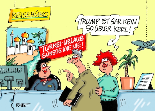 Cartoon: Erdoganurlauber (medium) by RABE tagged trump,präsident,weisses,haus,washington,toilette,klo,klodeckel,sanierung,erneuerung,oval,office,rabe,ralf,böhme,cartoon,karikatur,pressezeichnung,farbcartoon,tagescartoon,erdogan,türkei,lira,banknoten,absturz,stahlzölle,ankara,urlaub,urlauber,reisebüro,türkeiurlaub,günstig,schnäppchen,trump,präsident,weisses,haus,washington,toilette,klo,klodeckel,sanierung,erneuerung,oval,office,rabe,ralf,böhme,cartoon,karikatur,pressezeichnung,farbcartoon,tagescartoon,erdogan,türkei,lira,banknoten,absturz,stahlzölle,ankara,urlaub,urlauber,reisebüro,türkeiurlaub,günstig,schnäppchen