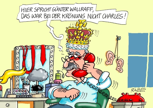 Cartoon: Ernüchterung nach der Krönung (medium) by RABE tagged king,könig,charles,queen,camilla,staatsbesuch,deutschland,dinner,empfang,steinmeier,rabe,ralf,böhme,cartoon,karikatur,pressezeichnung,farbcartoon,tagescartoon,welcome,betrüger,wahrheit,günter,wallraff,krönungszeremonie,krönungsfeier,krone,ohren,verkleidung,king,könig,charles,queen,camilla,staatsbesuch,deutschland,dinner,empfang,steinmeier,rabe,ralf,böhme,cartoon,karikatur,pressezeichnung,farbcartoon,tagescartoon,welcome,betrüger,wahrheit,günter,wallraff,krönungszeremonie,krönungsfeier,krone,ohren,verkleidung