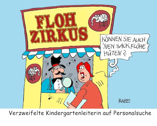 Cartoon: Erzieherinnenmangel (medium) by RABE tagged bildung,bildungspolitik,ländersache,digitalisierung,bund,grundgesetzänderung,rabe,ralf,böhme,cartoon,karikatur,pressezeichnung,farbcartoon,tagescartoon,lehrer,schüler,schultafel,märchenstunde,kita,kindergärten,personalmangel,elterngeld,arbeitsplätze,erzieherinnenmangel,fachkräftemangel,kitaleitung,kitaleiterinnen,flöhe,sack,zirkus,hüter,flohzierkus,bildung,bildungspolitik,ländersache,digitalisierung,bund,grundgesetzänderung,rabe,ralf,böhme,cartoon,karikatur,pressezeichnung,farbcartoon,tagescartoon,lehrer,schüler,schultafel,märchenstunde,kita,kindergärten,personalmangel,elterngeld,arbeitsplätze,erzieherinnenmangel,fachkräftemangel,kitaleitung,kitaleiterinnen,flöhe,sack,zirkus,hüter,flohzierkus