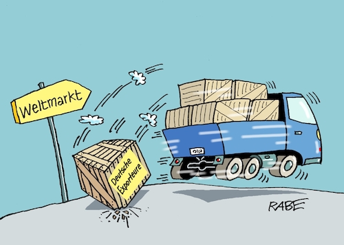 Cartoon: Exportweltmeister (medium) by RABE tagged merz,union,kanzler,fritze,koalition,spd,klingbeil,bundesregierung,rabe,ralf,böhme,cartoon,karikatur,pressezeichnung,farbcartoon,tagescartoon,trump,putin,krisen,tv,nachrichten,wirtschaft,handel,export,exporteur,lkw,kiste,absturz,merz,union,kanzler,fritze,koalition,spd,klingbeil,bundesregierung,rabe,ralf,böhme,cartoon,karikatur,pressezeichnung,farbcartoon,tagescartoon,trump,putin,krisen,tv,nachrichten,wirtschaft,handel,export,exporteur,lkw,kiste,absturz