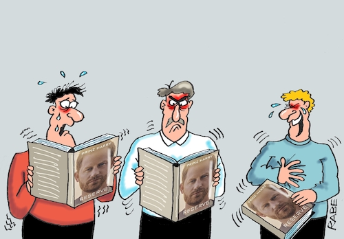 Cartoon: Flotter Dreier (medium) by RABE tagged harry,meghan,buch,taschenbuch,neuerscheinung,reserve,abrechnung,penguin,veröffentlichung,erstausgabe,queen,roayls,charles,diana,rabe,ralf,böhme,cartoon,karikatur,pressezeichnung,farbcartoon,tagescartoon,buckingham,palace,königshaus,william,king,leser,trauer,freude,bösartigkeit,harry,meghan,buch,taschenbuch,neuerscheinung,reserve,abrechnung,penguin,veröffentlichung,erstausgabe,queen,roayls,charles,diana,rabe,ralf,böhme,cartoon,karikatur,pressezeichnung,farbcartoon,tagescartoon,buckingham,palace,königshaus,william,king,leser,trauer,freude,bösartigkeit