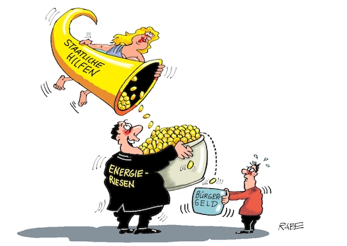 Cartoon: Fortuna (medium) by RABE tagged gas,gassparen,gasnotstand,gasgeben,sanktionen,gasspeicher,gasheizung,rabe,ralf,böhme,cartoon,karikatur,pressezeichnung,farbcartoon,tagescartoon,robert,habeck,putin,ukrainekrieg,bürger,bürgergeld,hartz,vier,füllhorn,fortuna,geld,ausschüttung,staatshilfen,energieriesen,energiekonzerne,gas,gassparen,gasnotstand,gasgeben,sanktionen,gasspeicher,gasheizung,rabe,ralf,böhme,cartoon,karikatur,pressezeichnung,farbcartoon,tagescartoon,robert,habeck,putin,ukrainekrieg,bürger,bürgergeld,hartz,vier,füllhorn,fortuna,geld,ausschüttung,staatshilfen,energieriesen,energiekonzerne