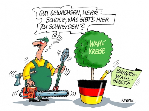 Cartoon: Gartenpflege (medium) by RABE tagged ampelregierung,scholz,spd,grüne,fdp,lindner,kinder,kindergrundsicherung,rabe,ralf,böhme,cartoon,karikatur,pressezeichnung,farbcartoon,tagescartoon,hausmeister,ohren,zähne,bundeswahlgesetz,wahlkreise,wahlbezirke,gärtner,zuschnitt,neuzuschnit,blumenkübel,bäumchen,axt,beil,baumschere,astschere,kettensäge,frühjahrsschnitt,ampelregierung,scholz,spd,grüne,fdp,lindner,kinder,kindergrundsicherung,rabe,ralf,böhme,cartoon,karikatur,pressezeichnung,farbcartoon,tagescartoon,hausmeister,ohren,zähne,bundeswahlgesetz,wahlkreise,wahlbezirke,gärtner,zuschnitt,neuzuschnit,blumenkübel,bäumchen,axt,beil,baumschere,astschere,kettensäge,frühjahrsschnitt