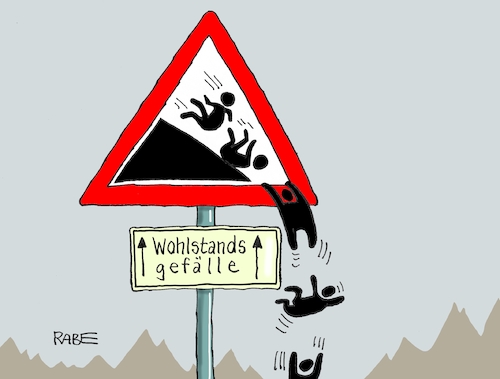 Cartoon: Gefälle (medium) by RABE tagged wohlstand,wohlstandsgefälle,arm,reich,schere,abschüssig,großverdiener,rabe,ralf,böhme,cartoon,karikatur,pressezeichnung,farbcartoon,tagescartoon,verkehrszeichen,vorsicht,absturz,verdienst,einkommen,euro,region,deutschland,suhl,gelsenkirchen,ost,west,wohlstand,wohlstandsgefälle,arm,reich,schere,abschüssig,großverdiener,rabe,ralf,böhme,cartoon,karikatur,pressezeichnung,farbcartoon,tagescartoon,verkehrszeichen,vorsicht,absturz,verdienst,einkommen,euro,region,deutschland,suhl,gelsenkirchen,ost,west