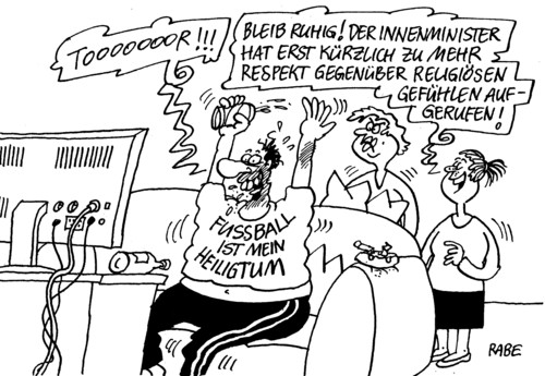 Cartoon: Glaubensbekenntnis (medium) by RABE tagged heiligtum,religion,gefühl,islam,mohammed,islamkarikaturen,respekt,religionsfreiheit,fußball,tor,bundesliga,fernsehen,fußballspiel,friedrich,bundesinnenminister,csu,bayern,innenminister,innenministerium,bundesregierung,kanzlerin,cdu,berlin,verfassungsschutz,verfassungsschützer,vleute,reform,verfassungsschutzreform,reförmchen,nazi,neonazi,neonaziszene,polizei,nsu,terrorzelle,akten,spitzel,neonazidatei,polizeigewerkschaft,informationspannen,neonazitrio,zwickau,innensenator,henkel,informationslücken,christen,christentum,islamisten,gott,gotteslästerung,schmähvideo,prophet,islamfeindlichkeit,heiligtum,religion,gefühl,islam,mohammed,islamkarikaturen,respekt,religionsfreiheit,fußball,tor,bundesliga,fernsehen,fußballspiel,friedrich,bundesinnenminister,csu,bayern,innenminister,innenministerium,bundesregierung,kanzlerin,cdu,berlin,verfassungsschutz,verfassungsschützer,vleute,reform,verfassungsschutzreform,reförmchen,nazi,neonazi,neonaziszene,polizei,nsu,terrorzelle,akten,spitzel,neonazidatei,polizeigewerkschaft,informationspannen,neonazitrio,zwickau,innensenator,henkel,informationslücken,christen,christentum,islamisten,gott,gotteslästerung,schmähvideo,prophet,islamfeindlichkeit