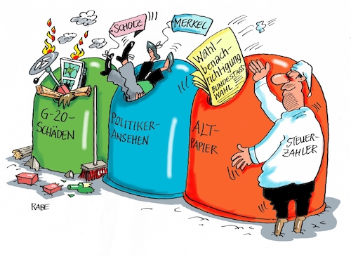 Cartoon: Großreinemachen ll (medium) by RABE tagged hamburg,sturmflut,zwanzig,gipfel,militante,linke,linksextremisten,rabe,ralf,böhme,cartoon,karikatur,pressezeichnung,farbcartoon,tagescartoon,welle,gewalt,innenminister,großreinemachen,scholz,spd,rücktritt,chaos,krawalle,gipfelergebnisse,müllcontainer,sperrmüll,politikeransehen,wähler,nichtwähler,wahlbenachrichtigung,altona,hansestadt,hamburg,sturmflut,zwanzig,gipfel,militante,linke,linksextremisten,rabe,ralf,böhme,cartoon,karikatur,pressezeichnung,farbcartoon,tagescartoon,welle,gewalt,innenminister,großreinemachen,scholz,spd,rücktritt,chaos,krawalle,gipfelergebnisse,müllcontainer,sperrmüll,politikeransehen,wähler,nichtwähler,wahlbenachrichtigung,altona,hansestadt