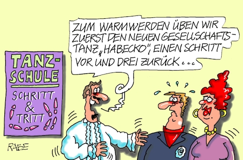 Cartoon: Habecko (medium) by RABE tagged ampel,ampelregierung,rot,grün,gelb,fdp,spd,grüne,rabe,ralf,böhme,cartoon,karikatur,pressezeichnung,farbcartoon,tagescartoon,inflation,einkommen,rente,rentenpaket,bruch,streit,neuwahlen,ampelstrei,wirtschaftskrise,deutschlandfond,tant,tanzschule,habecko,tantschritte,gesellschaftstanz,tänzer,ampel,ampelregierung,rot,grün,gelb,fdp,spd,grüne,rabe,ralf,böhme,cartoon,karikatur,pressezeichnung,farbcartoon,tagescartoon,inflation,einkommen,rente,rentenpaket,bruch,streit,neuwahlen,ampelstrei,wirtschaftskrise,deutschlandfond,tant,tanzschule,habecko,tantschritte,gesellschaftstanz,tänzer