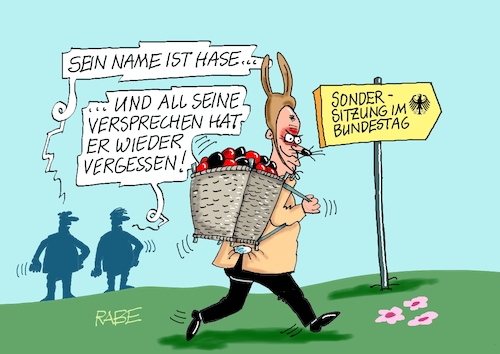 Cartoon: Hase Fritz (medium) by RABE tagged ampel,ampelregierung,rot,grün,gelb,fdp,spd,grüne,rabe,ralf,böhme,cartoon,karikatur,pressezeichnung,farbcartoon,tagescartoon,inflation,einkommen,rente,rentenpaket,bruch,streit,neuwahlen,sondersitzung,bundestag,sondervermögen,schuldenbremse,fritze,merz,groko,ostern,osterhase,ostereier,ampel,ampelregierung,rot,grün,gelb,fdp,spd,grüne,rabe,ralf,böhme,cartoon,karikatur,pressezeichnung,farbcartoon,tagescartoon,inflation,einkommen,rente,rentenpaket,bruch,streit,neuwahlen,sondersitzung,bundestag,sondervermögen,schuldenbremse,fritze,merz,groko,ostern,osterhase,ostereier